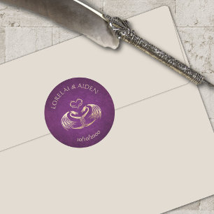 Celtic Viking Dragon Wedding Classic Round Sticker