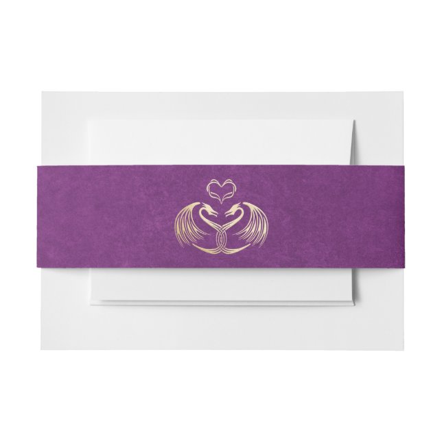 Celtic Viking Dragon Wedding Invitation Belly Band (Front Example)