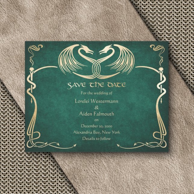 Celtic Viking Dragon Wedding Save The Date (Creator Uploaded)