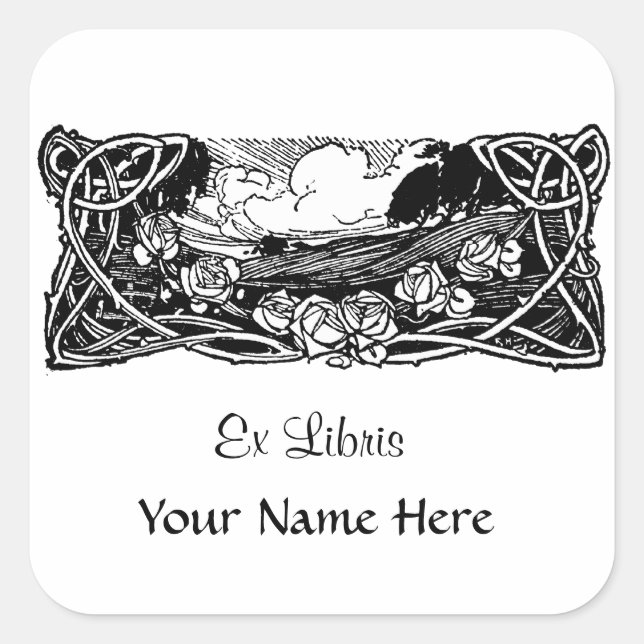 Celtic Vines Landscape Square Sticker (Front)