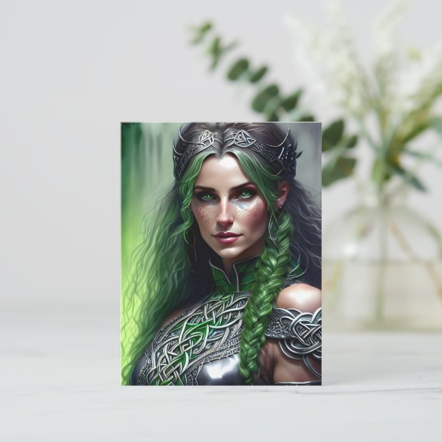 Celtic warrior princess postcard (Standing Front)