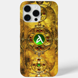 CELTIC WARRIOR SHIELD EMERALD RUBY GEM  MONOGRAM iPhone 15 PRO MAX CASE