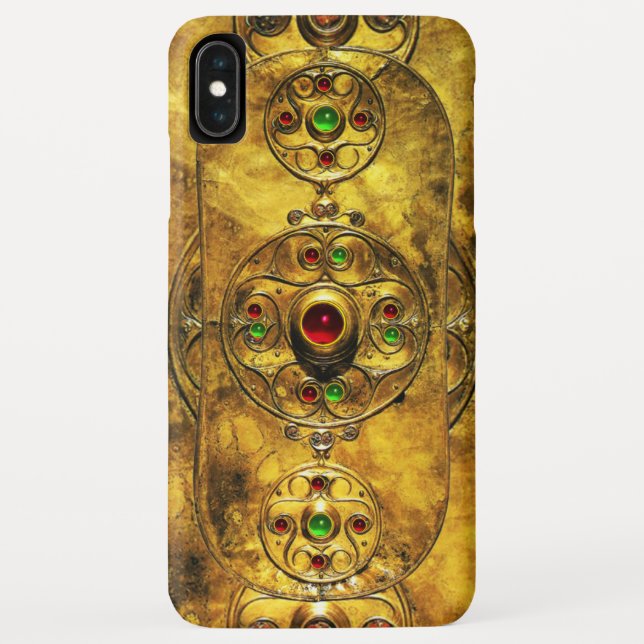CELTIC WARRIOR SHIELD EMERALD RUBY GEM STONES Case-Mate iPhone CASE (Back)