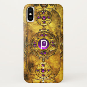 CELTIC WARRIOR SHIELD PURPLE AMETHYST GEM MONOGRAM Case-Mate iPhone CASE