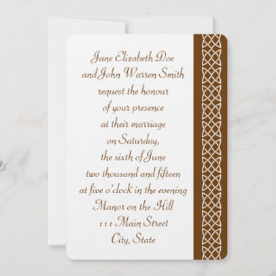 Celtic Weave Heart in Chocolate Wedding Invitation