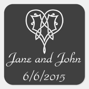 Celtic Weave Hearts in Black Sticker