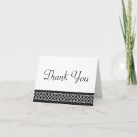 Celtic Weave Hearts in Black Thank You Card