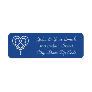 Celtic Weave Hearts in Blue Return Address Label