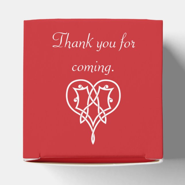 Celtic Weave Hearts in Cherry Favour Box (Top)