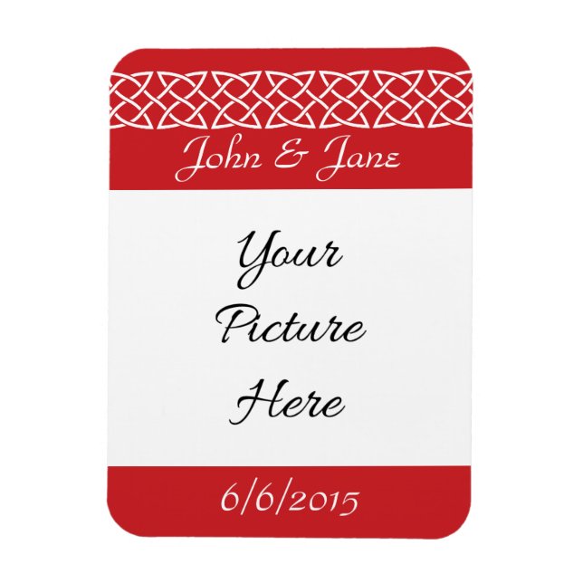 Celtic Weave Hearts in Cherry Save-the-Date Magnet (Vertical)