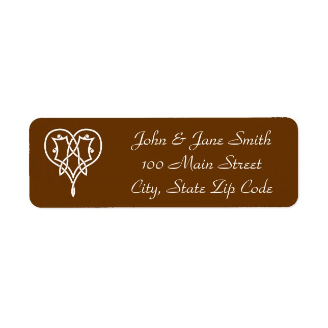 Celtic Weave Hearts in Chocolate Address Label (Front)