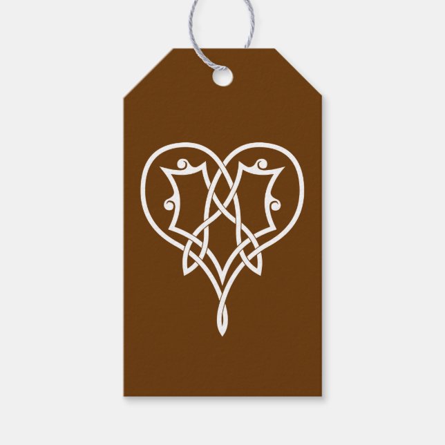Celtic Weave Hearts in Chocolate Gift Tag (Front)