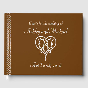 Celtic Weave Hearts in Chocolate Guest Book