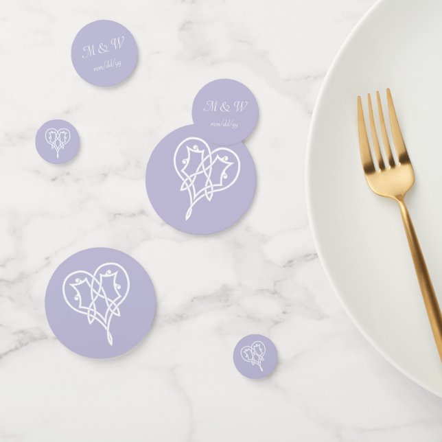 Celtic Weave Hearts in Lavender Table Confetti (Group)