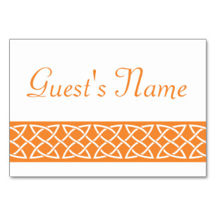 Celtic Weave Hearts in Orange Table Card
