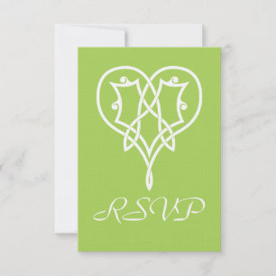 Celtic Weave Hearts in Peridot RSVP Card