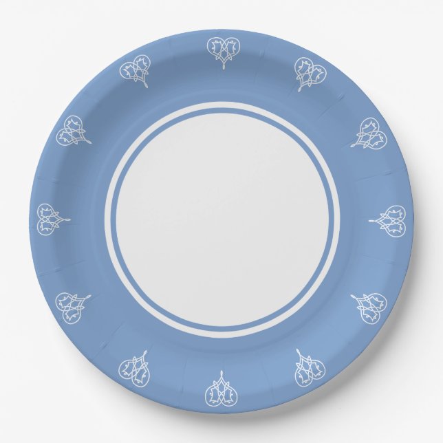 Celtic Weave Hearts in Periwinkle Paper Plate (Front)