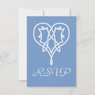 Celtic Weave Hearts in Periwinkle RSVP Card
