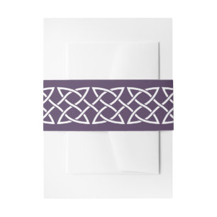 Celtic Weave Hearts in Purple Invite Belly Band Invitation Belly Band