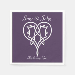 Celtic Weave Hearts in Purple Napkins