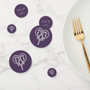 Celtic Weave Hearts in Purple Table Confetti