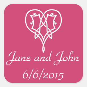 Celtic Weave Hearts in Raspberry Sticker