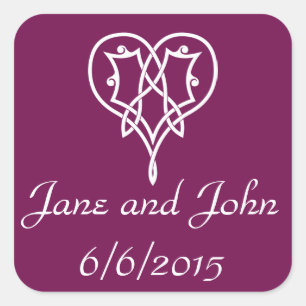 Celtic Weave Hearts in Wine Sticker