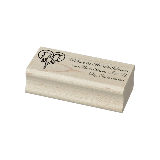 Celtic Weave Hearts Wooden Address Stamp (Stamp)