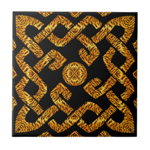 Celtic Weave Tiger Pattern Tile