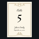 Celtic Wedding Table Number Cards<br><div class="desc">This design features a traditional Celtic Claddagh design (two hands holding a heart),  in a gold frame. Click "customize" to remove or add additional text.</div>