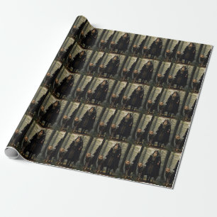 Celtic Wizard and Wolf Canvas Print Wrapping Paper
