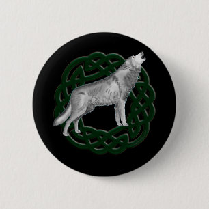 Celtic Wolf 2 Inch Round Button