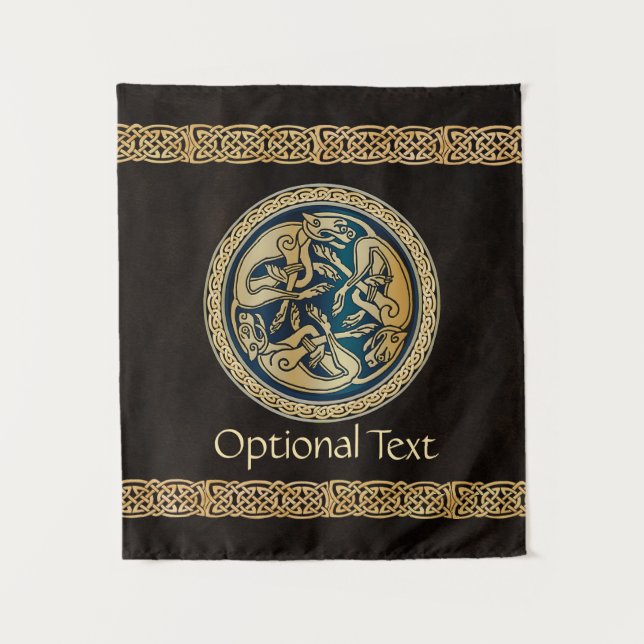Celtic Wolf Knotwork Triad Tapestry (Front)