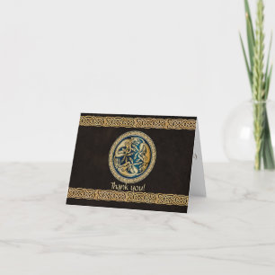Celtic Wolf Knotwork Triad Thank You Card