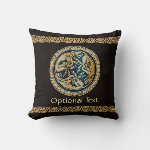 Celtic Wolf Knotwork Triad Throw Pillow