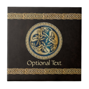 Celtic Wolf Knotwork Triad Tile