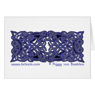 Celtic Zoomorphic Hounds Card