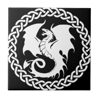 CelticCircleWhiteDragon Tile