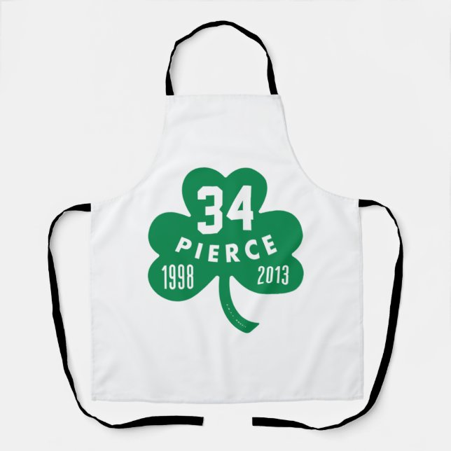 Celtics - Pierce 34 Retired Number Clover (Green)  Apron (Front)