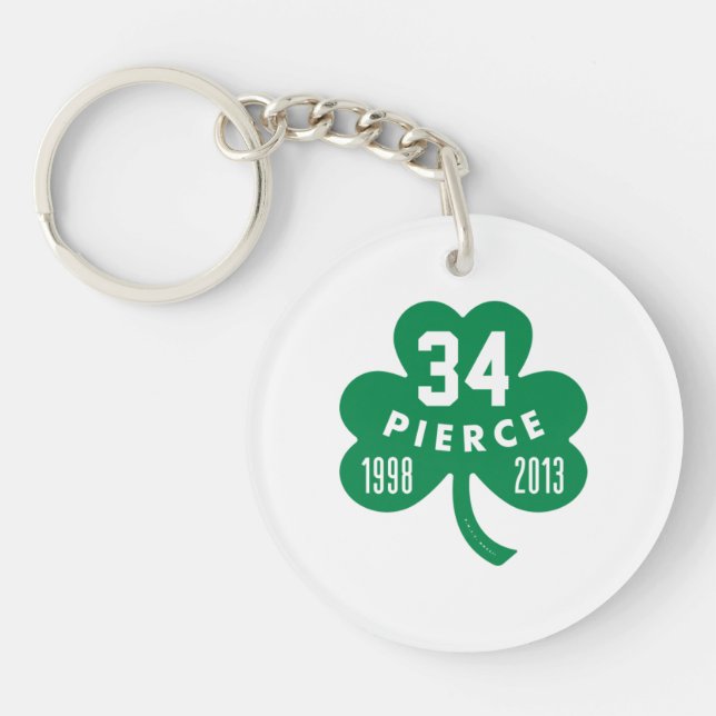 Celtics - Pierce 34 Retired Number Clover (Green)  Keychain (Front)