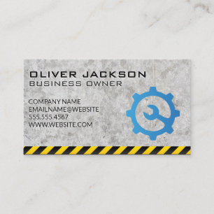 Cement Background   Wrench Gear Logo Business Card