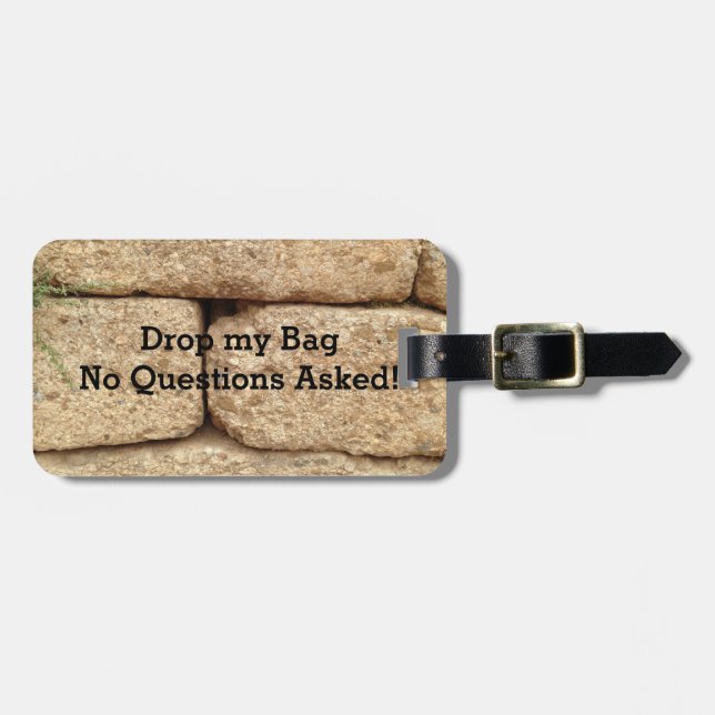 Cement Blocks with Funny Message Luggage Tag (Front Horizontal)