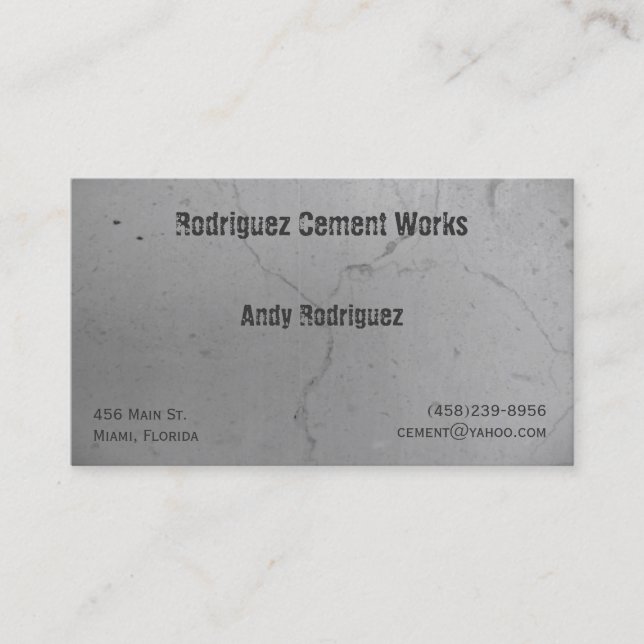 Cement Business Card (Front)