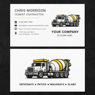 Cement Contractor Mixer Truck Business Card