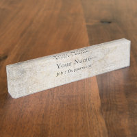 Cement effet pierre cadre Bureau Nom Plaque