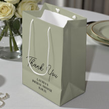 Cement Grey Minimalist Bridal Shower Thank You