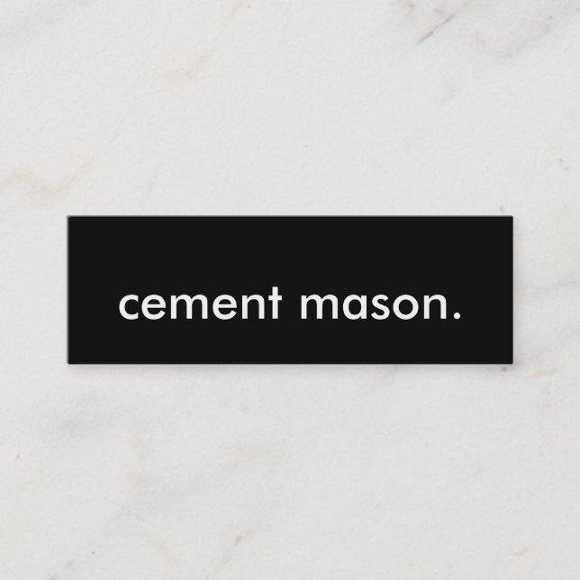 cement mason. mini business card (Front)