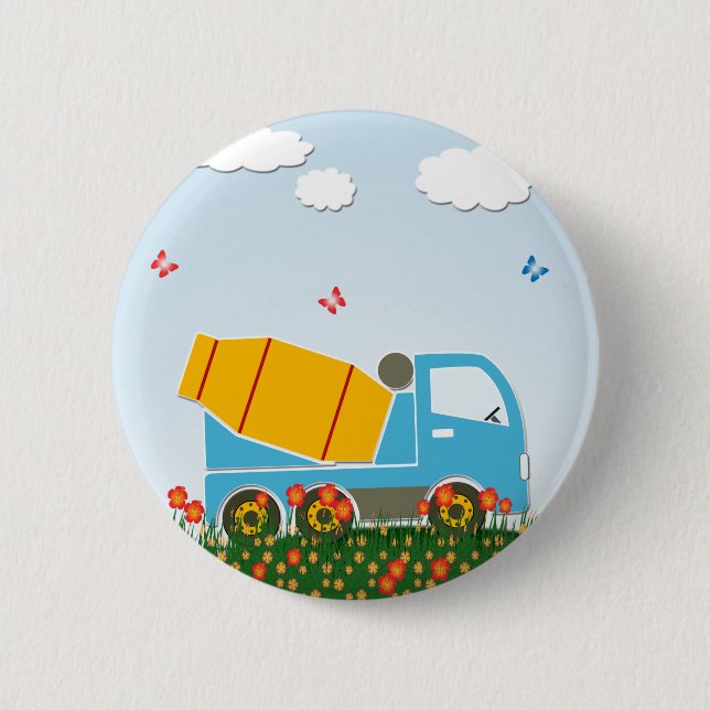 Cement mixer truck 2 inch round button (Front)