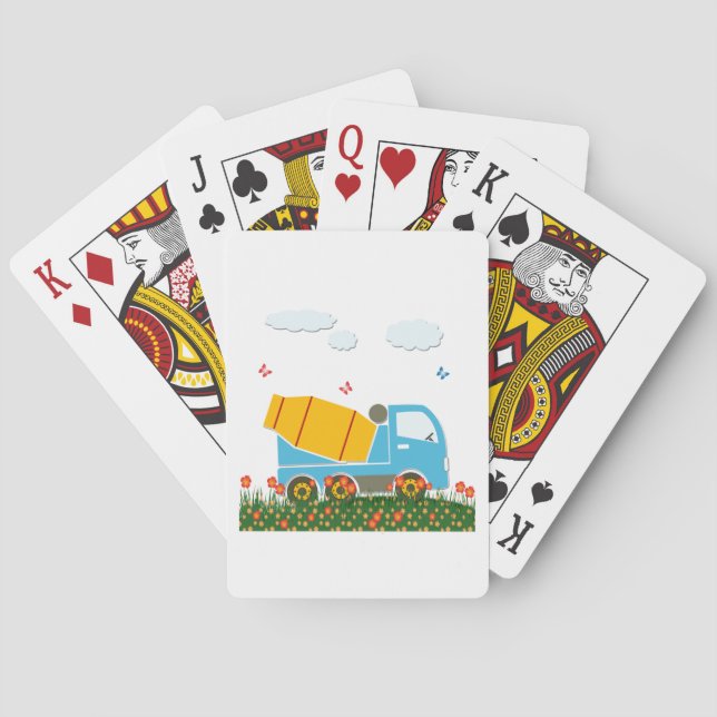 Cement mixer truck playing cards (Back)