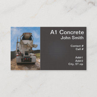 Cement Truck at construction site Business Card